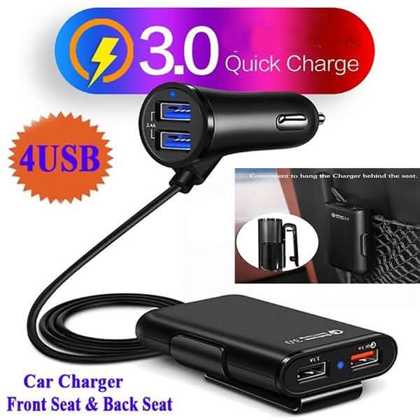 Universelles USB-Kfz-Ladegerät mit 4 Anschlüssen