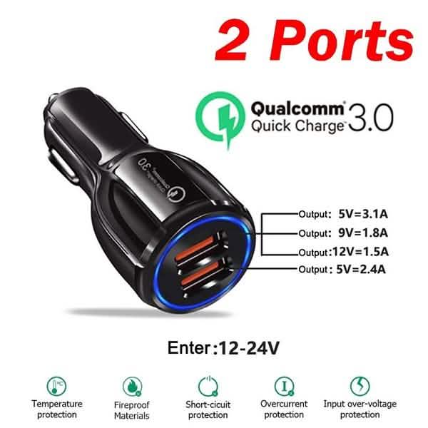 Universelles USB-Kfz-Ladegerät mit 4 Anschlüssen