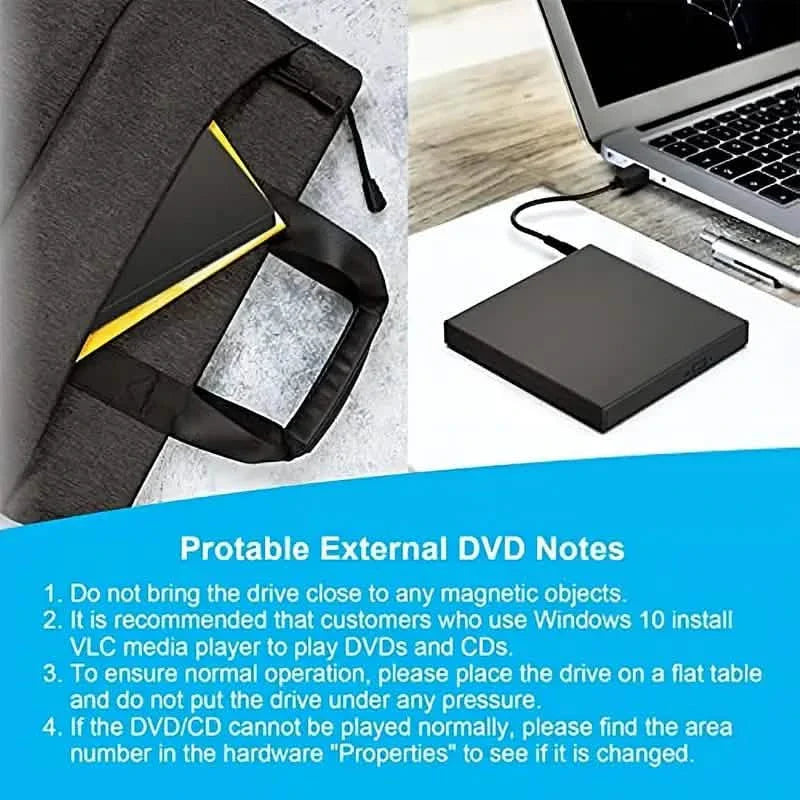 USB 2.0 Slim Tragbares externes CD-RW-Laufwerk DVD-RW Brenner Writer Player