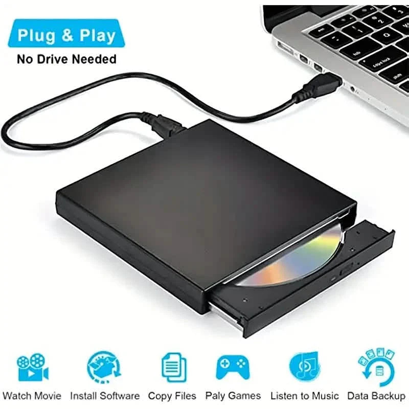 USB 2.0 Slim Tragbares externes CD-RW-Laufwerk DVD-RW Brenner Writer Player