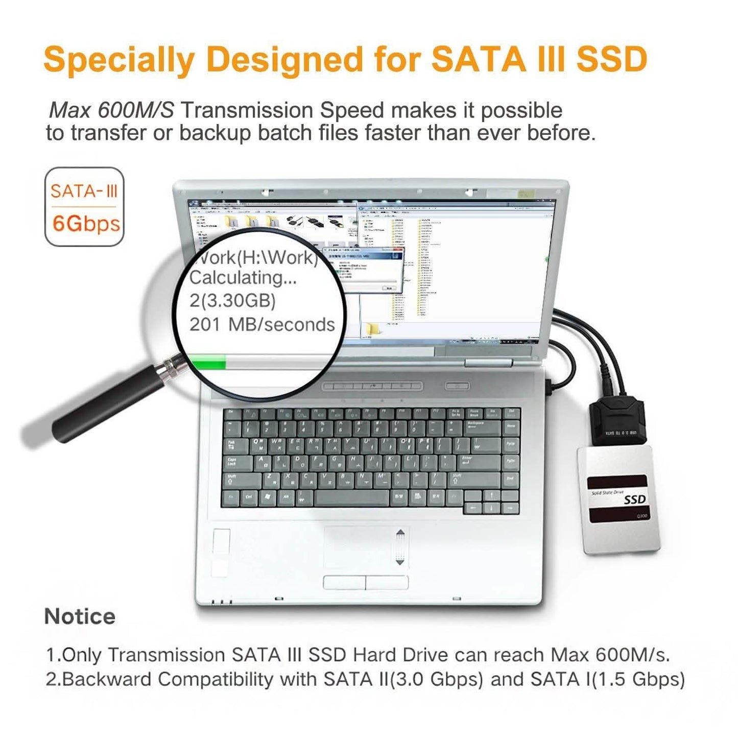 USB 3.0 auf SATA Konverter Adapter für 2.5"/3.5" SATA HDD/SSD Festplatten
