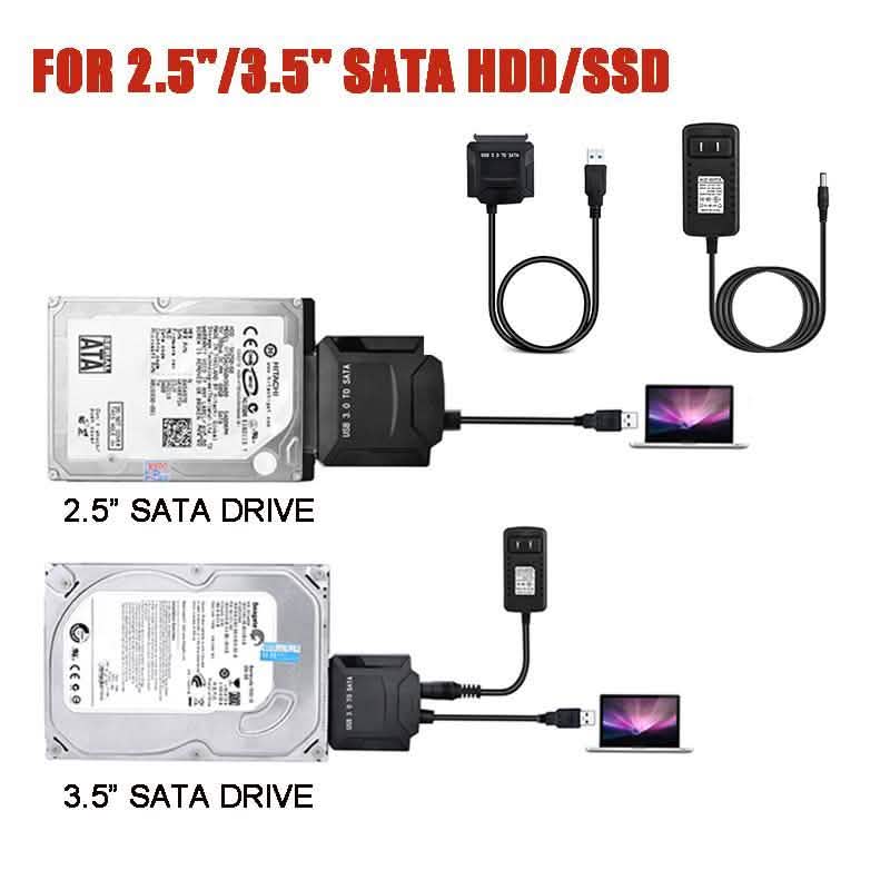 USB 3.0 auf SATA Konverter Adapter für 2.5"/3.5" SATA HDD/SSD Festplatten