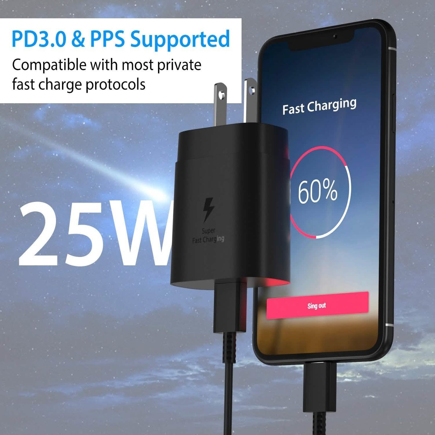 USB-C-Wandladegerät 25W PD3.0