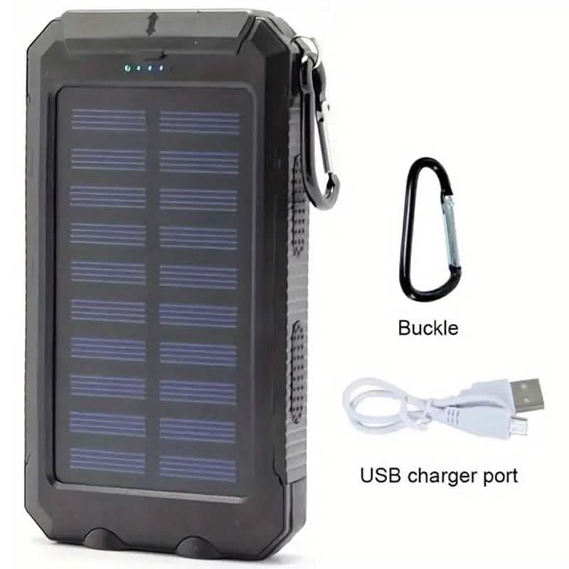 USB Tragbares Ladegerät 10000mAh Solar Powerbank für Handy und Laptops