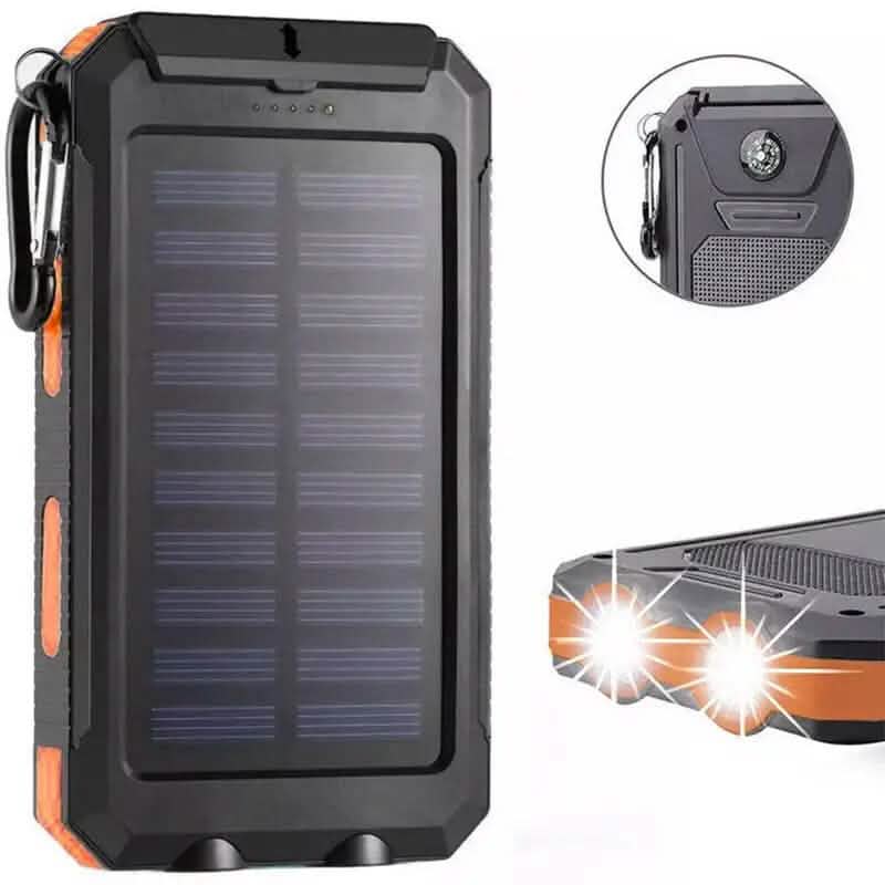USB Tragbares Ladegerät 10000mAh Solar Powerbank für Handy und Laptops