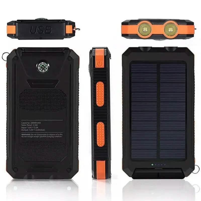 USB Tragbares Ladegerät 10000mAh Solar Powerbank für Handy und Laptops