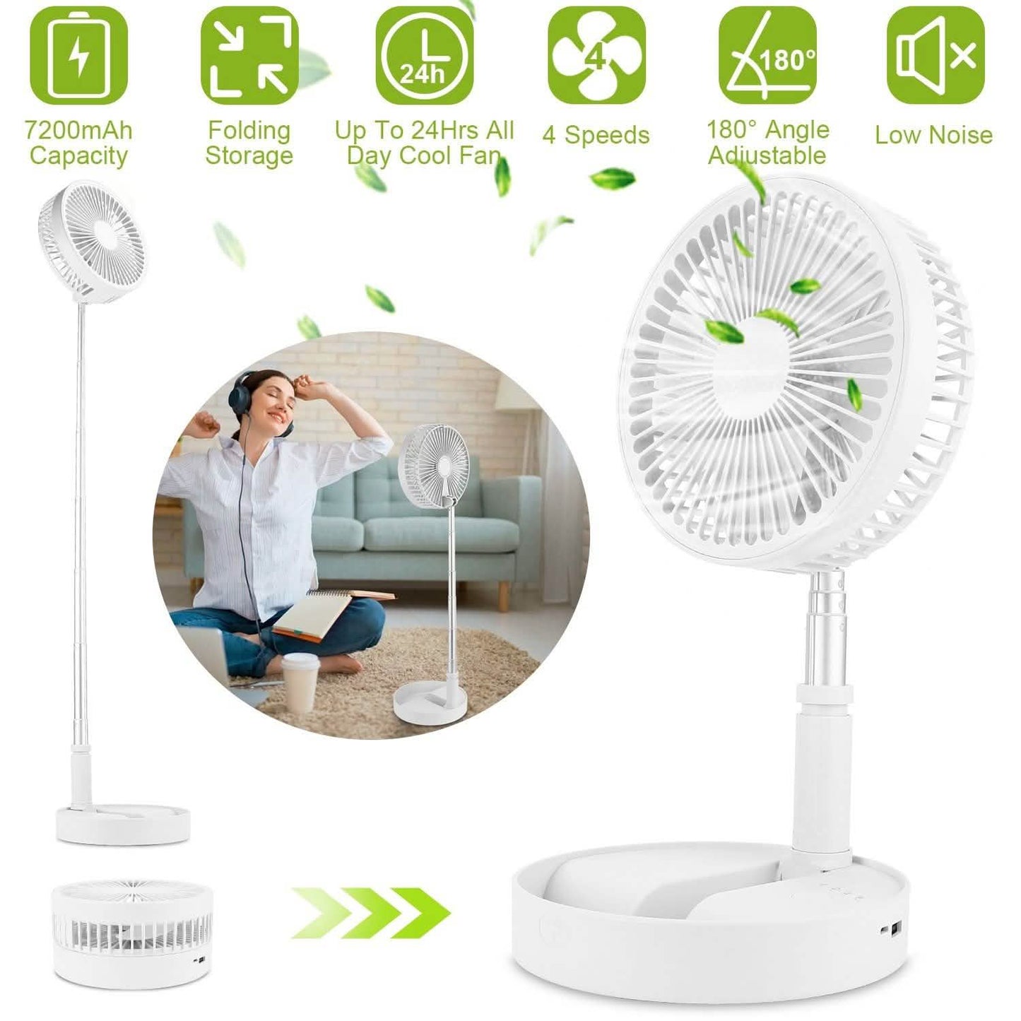 USB wiederaufladbarer tragbarer klappbarer Tischventilator