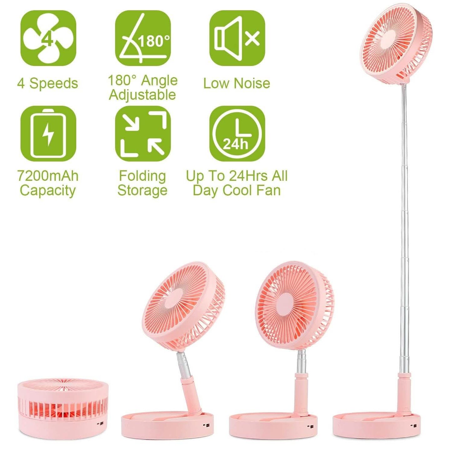 USB wiederaufladbarer tragbarer klappbarer Tischventilator