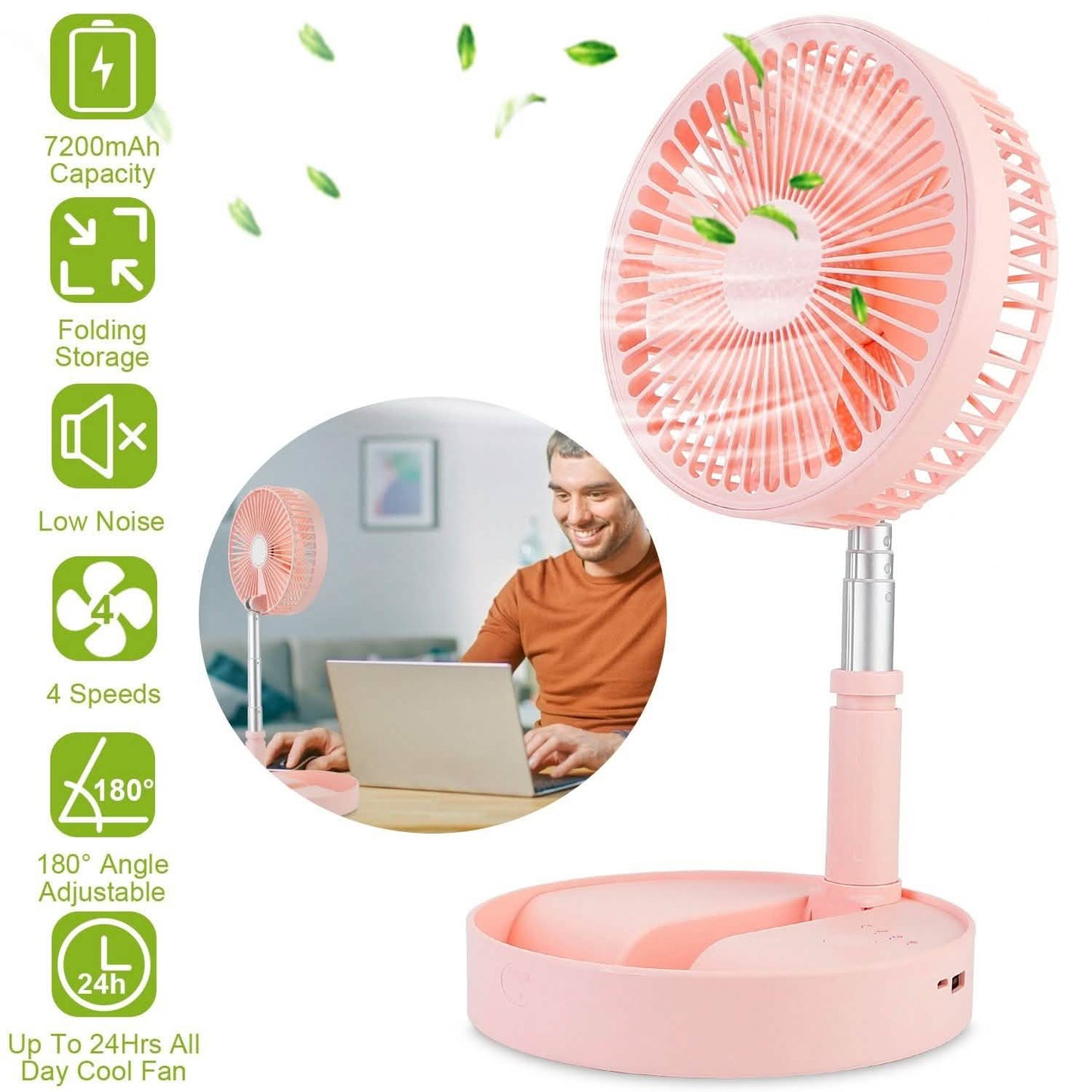 USB wiederaufladbarer tragbarer klappbarer Tischventilator