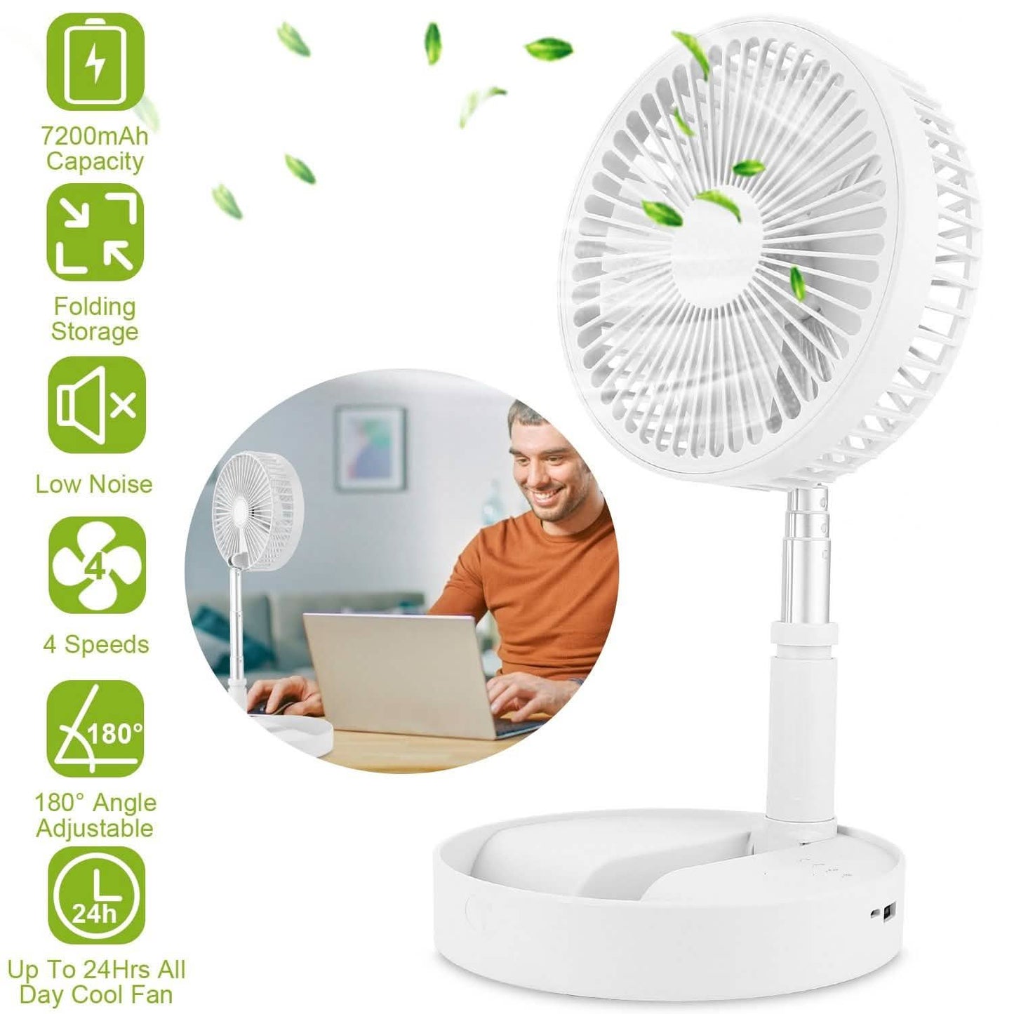 USB wiederaufladbarer tragbarer klappbarer Tischventilator
