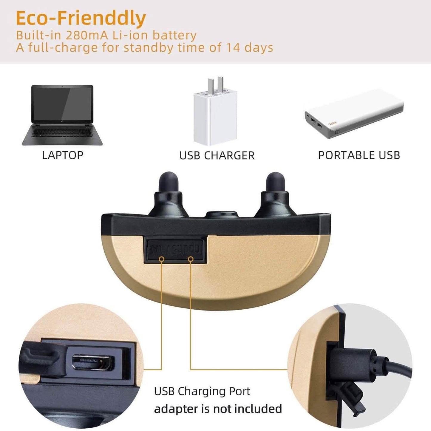 USB Wiederaufladbares Wasserdichtes Anti-Bell-Halsband für Hunde mit Vibration und Signalton