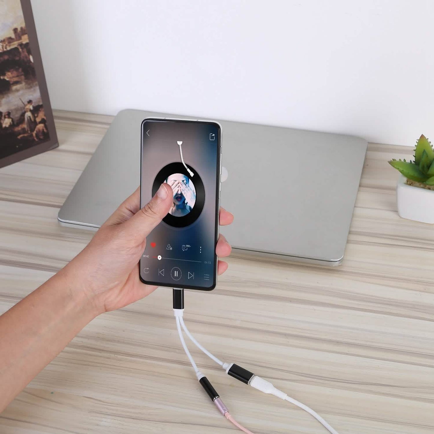USB Typ C auf 3,5 mm Aux Audio Ladeadapter
