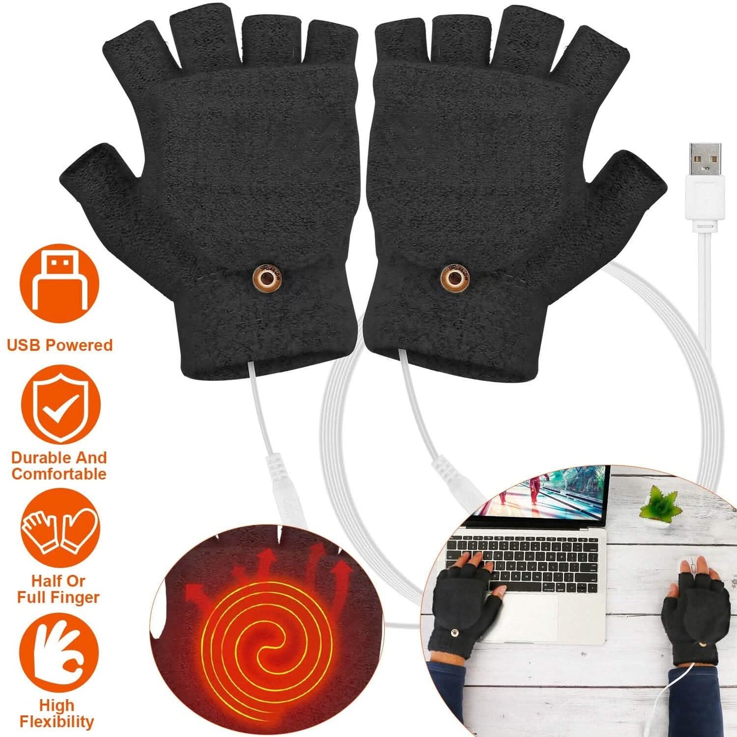 USB-beheizte Wollhandschuhe