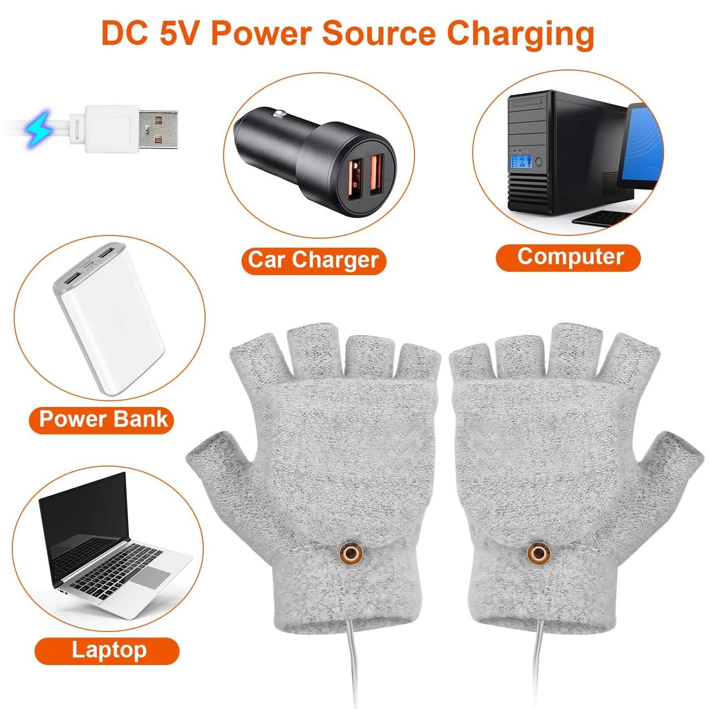 USB-beheizte Wollhandschuhe