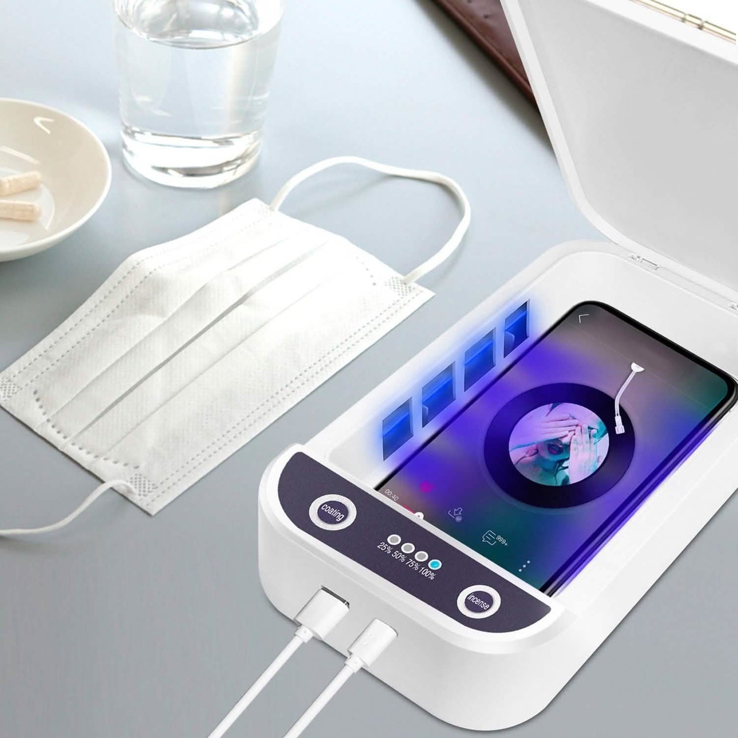 UV-Licht-Telefon-Desinfektionsbox mit Aromatherapie-Funktion