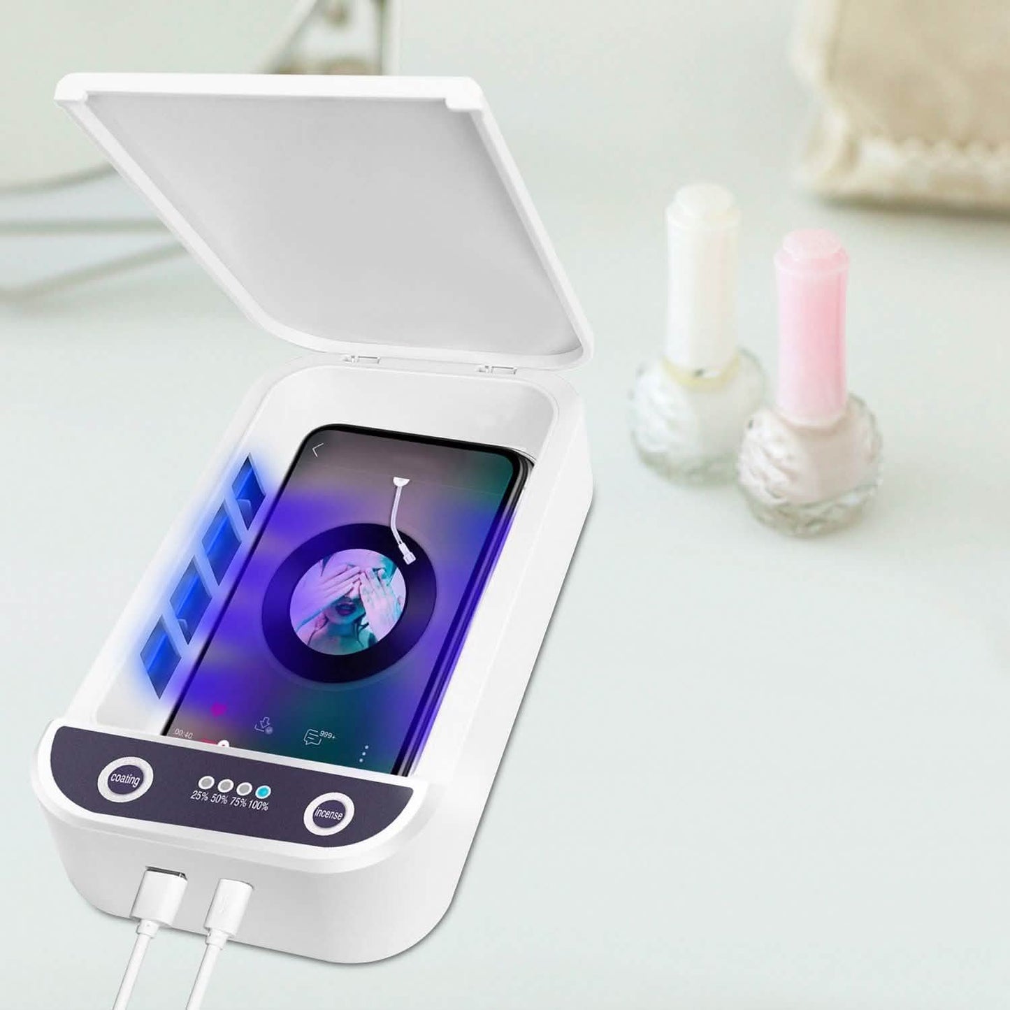 UV-Licht-Telefon-Desinfektionsbox mit Aromatherapie-Funktion
