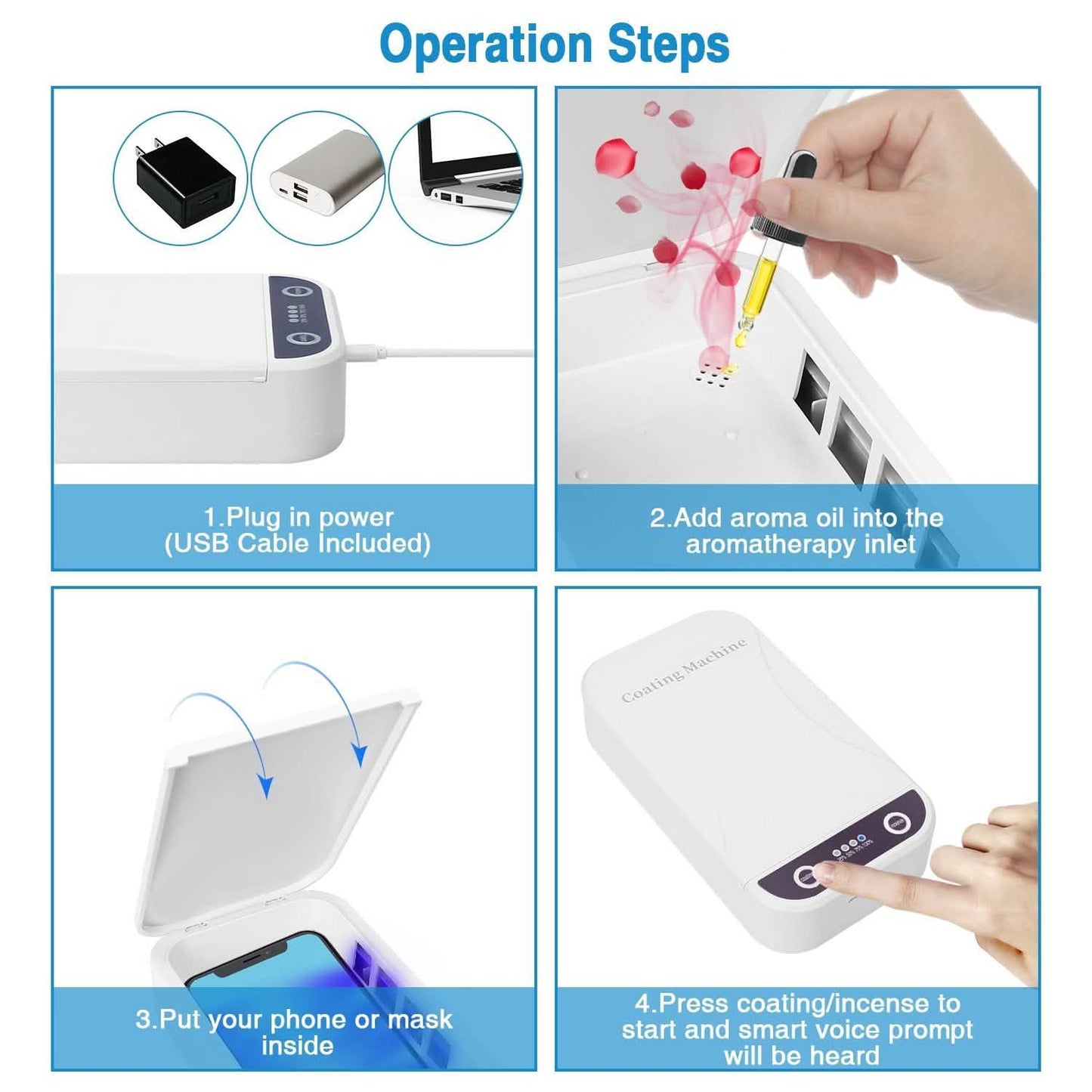 UV-Licht-Telefon-Desinfektionsbox mit Aromatherapie-Funktion