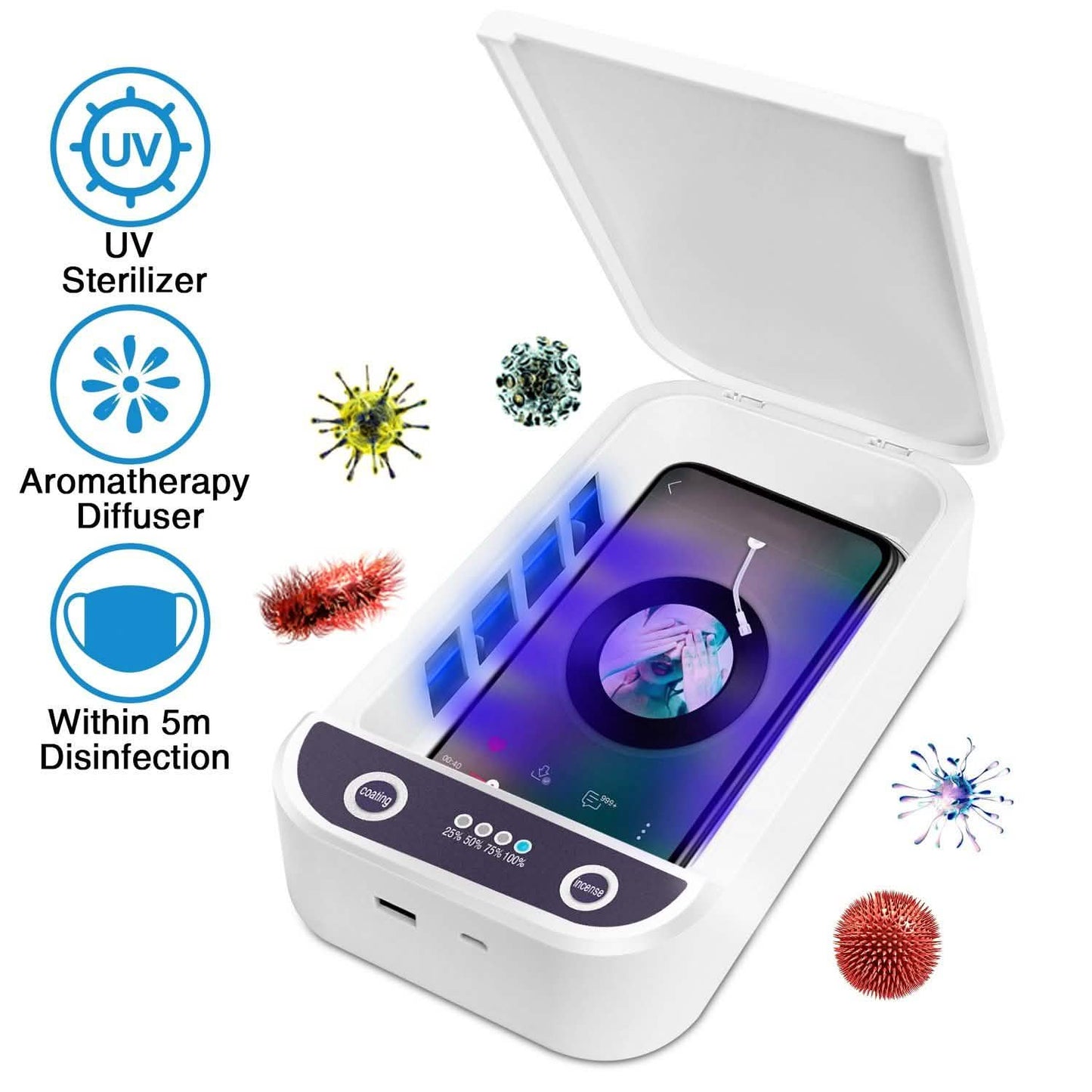 UV-Licht-Telefon-Desinfektionsbox mit Aromatherapie-Funktion