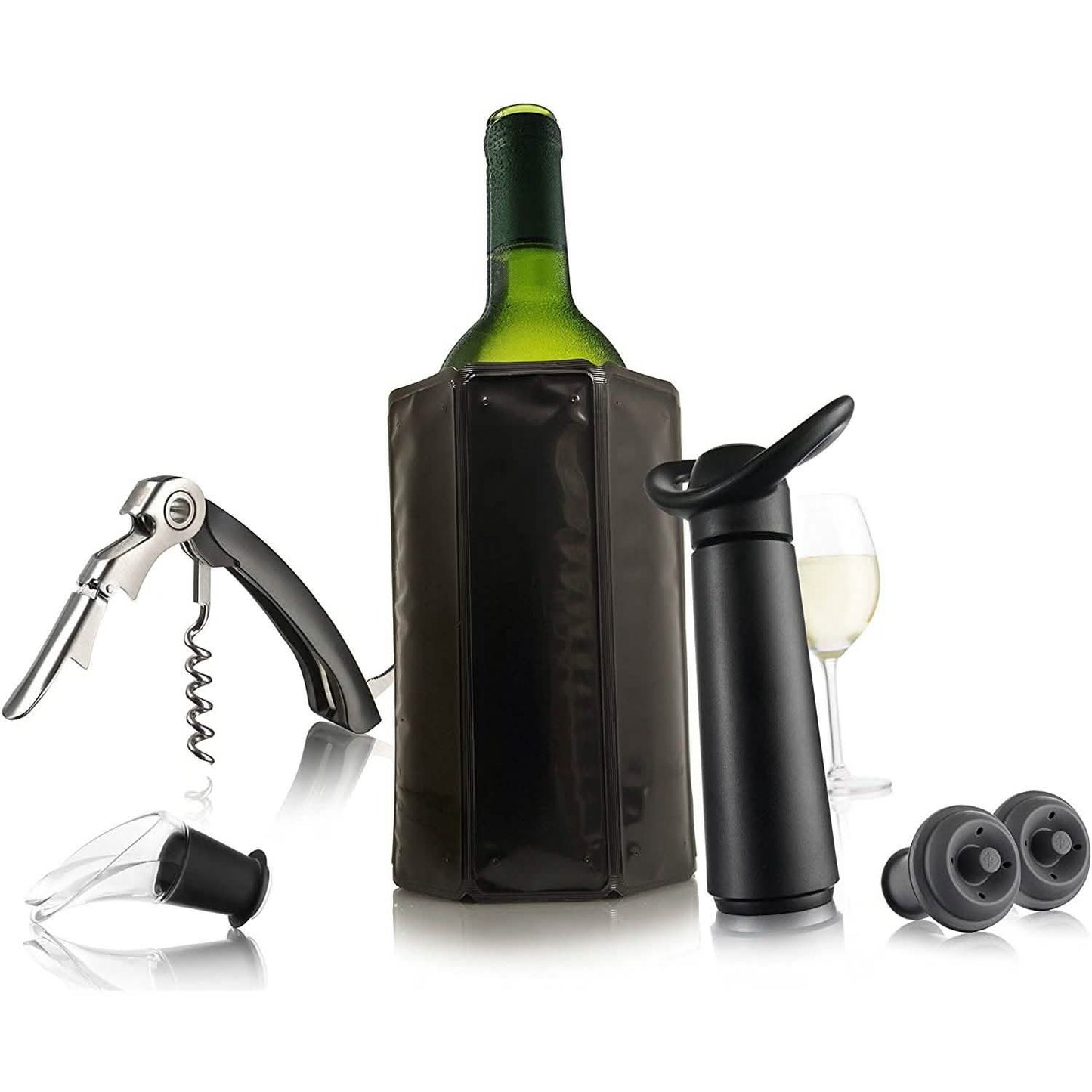 Vacu Vin Weinpumpe mit 2 Vakuum-Flaschenverschlüssen