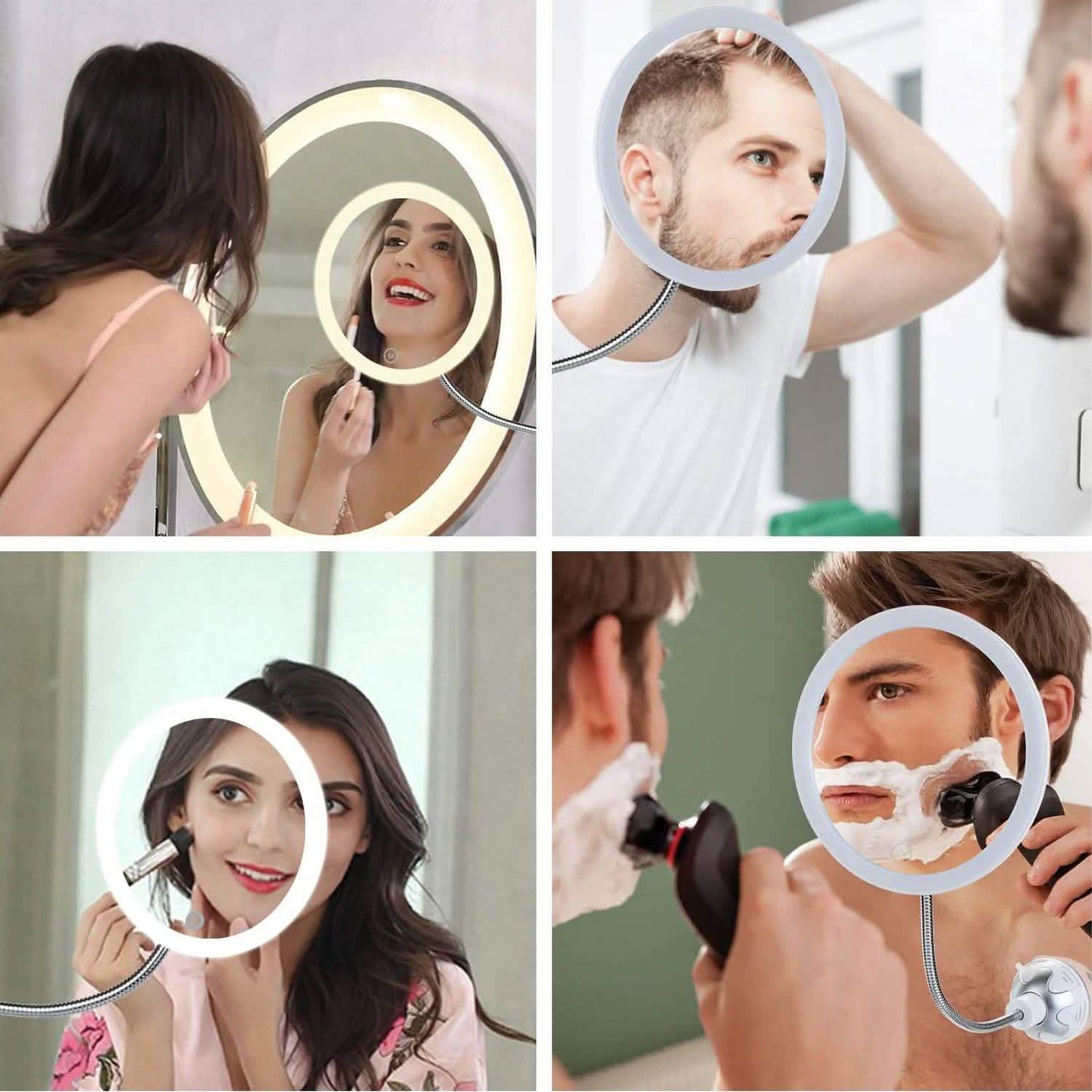 Kosmetikspiegel 10-fache Vergrößerung LED beleuchtet Make-up Schwenkbar Saugnapf Kompakt Zusammenklappbar