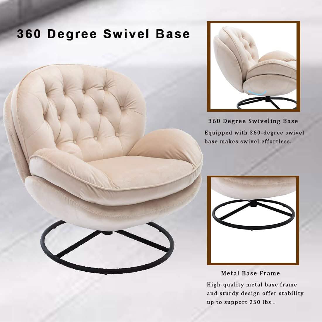 Akzentsessel aus Samt mit Hocker-Set