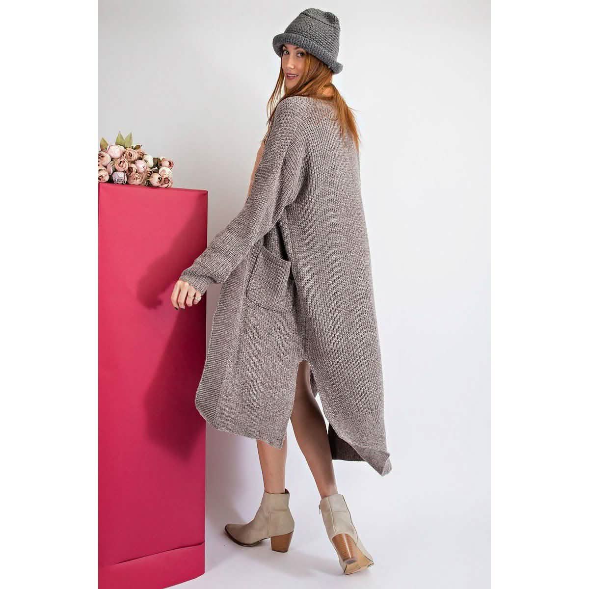 Samt-Maxi-Cardigan