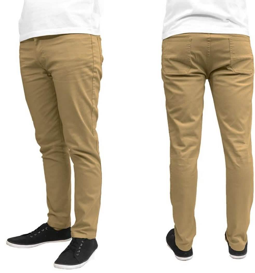 Galaxy by Harvic Herren Slim Fit Baumwoll-Stretch Chinos – Verschiedene Größen