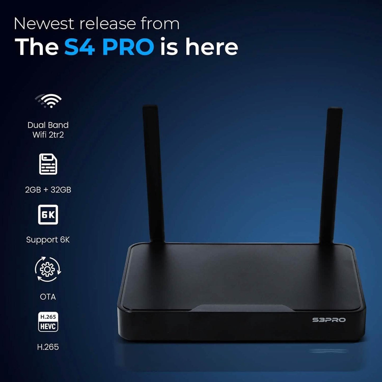 WALLECOM 2023 Neueste S4 PRO Smart TV Box (Generalüberholt)