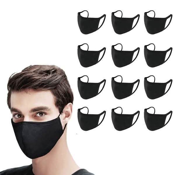 Waschbare und wiederverwendbare 2-lagige Baumwoll-Gesichtsmaske mit elastischer Ohrschlaufe