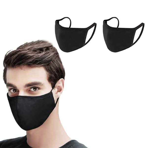 Waschbare und wiederverwendbare 2-lagige Baumwoll-Gesichtsmaske mit elastischer Ohrschlaufe