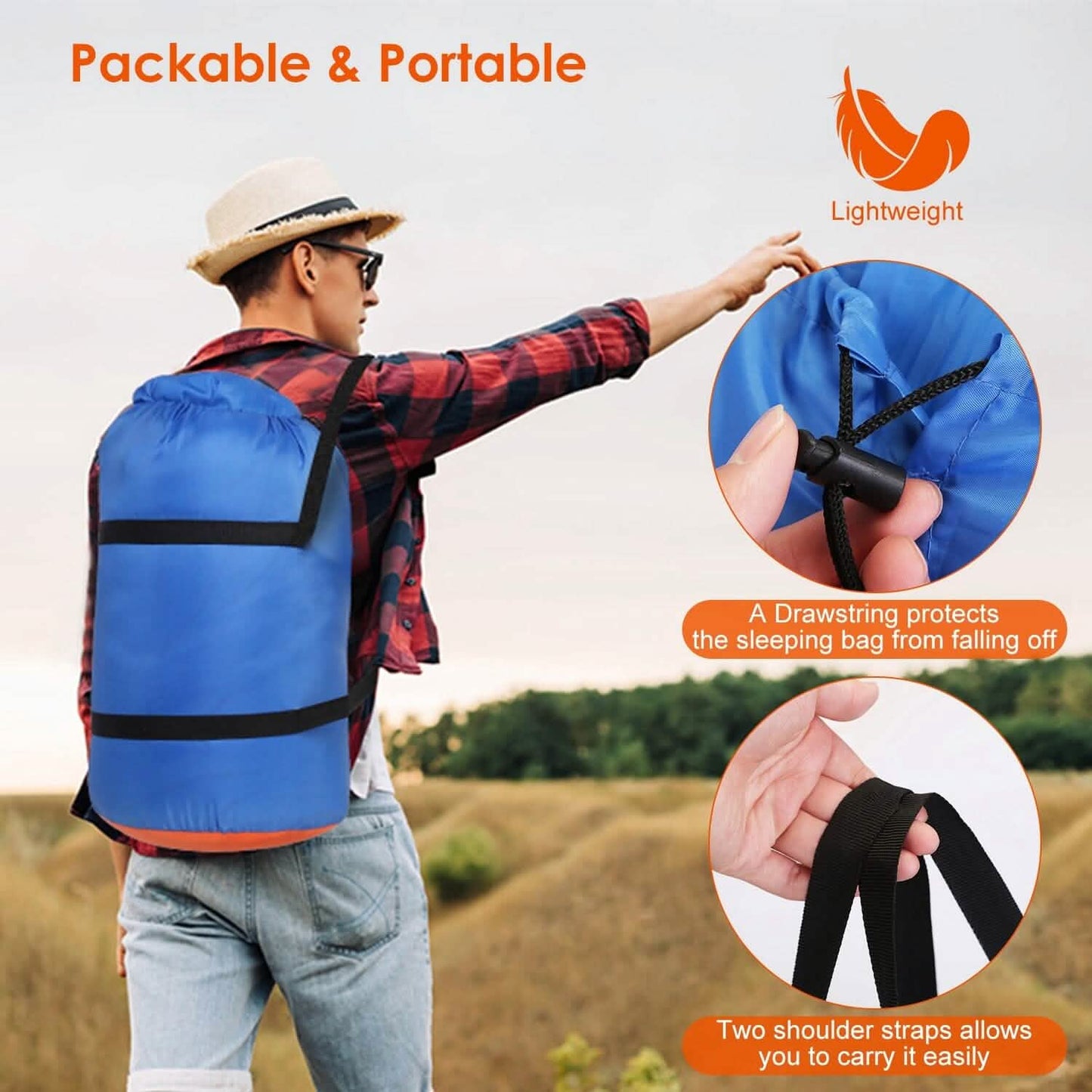 Wasserabweisender Camping Baumwoll-Inlet Schlafsack mit Packsack