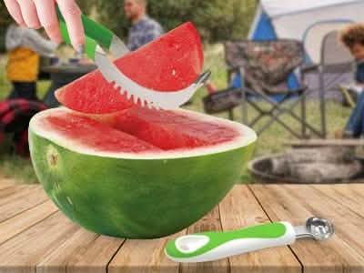 Wassermelonenschneider und Bonus Melonenlöffel