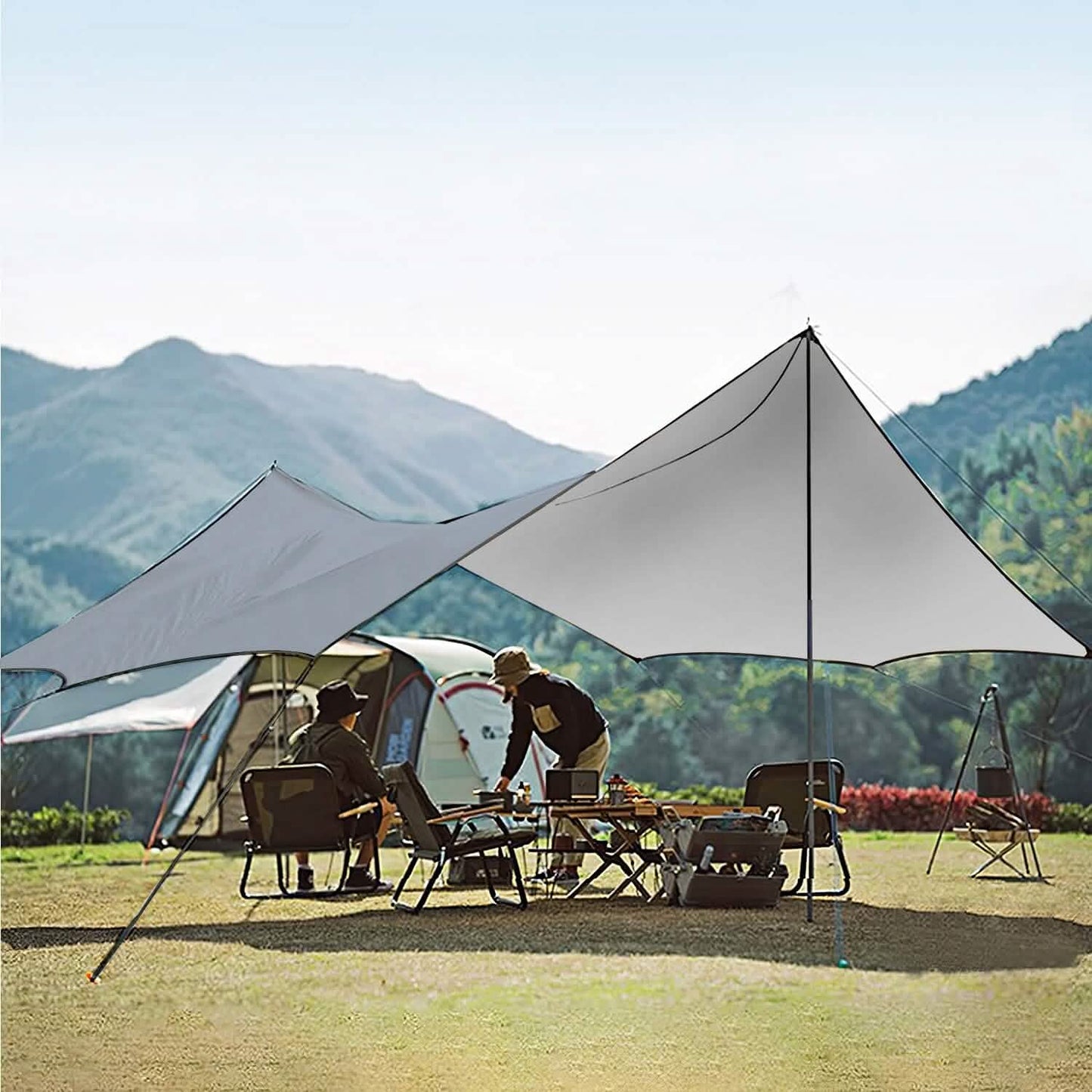 Wasserdichtes Camping-Tarp-Set Zeltüberdachung Markise Tragbares Regendach