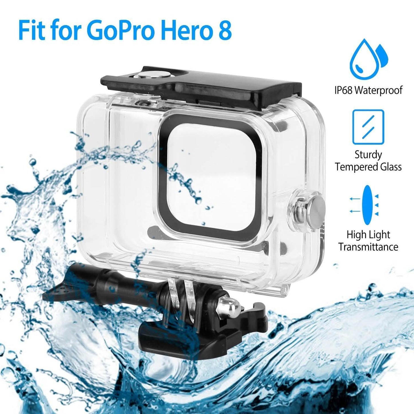 Wasserdichtes Gehäuse passend für GoPro Hero 8