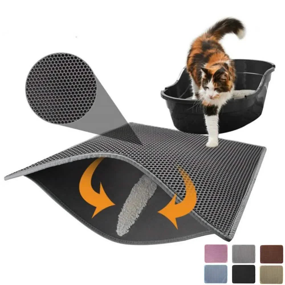Wasserdichte EVA-Doppelschicht-Katzentoilette, Katzenstreu-Matte, Sauberer Unterlage
