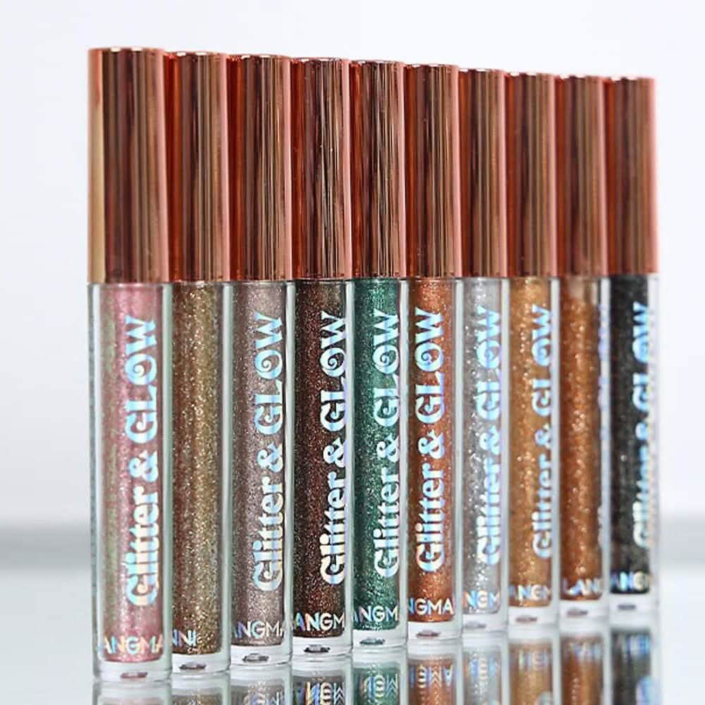 Wasserdichtes flüssiges Lidschatten-Set und Metallic-Glitter