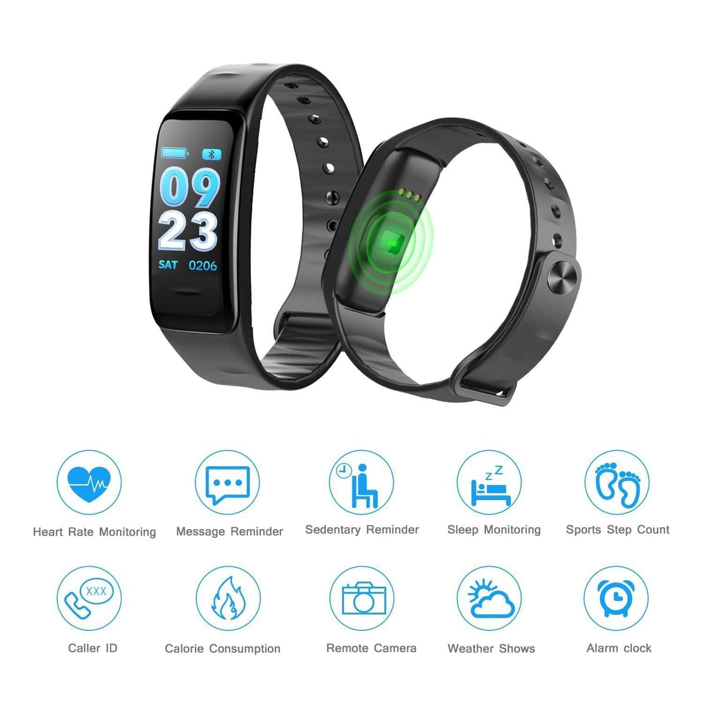 Wasserdichtes lila Smart-Armband Fitness-Tracker Gesundheitsmonitor Herzfrequenz