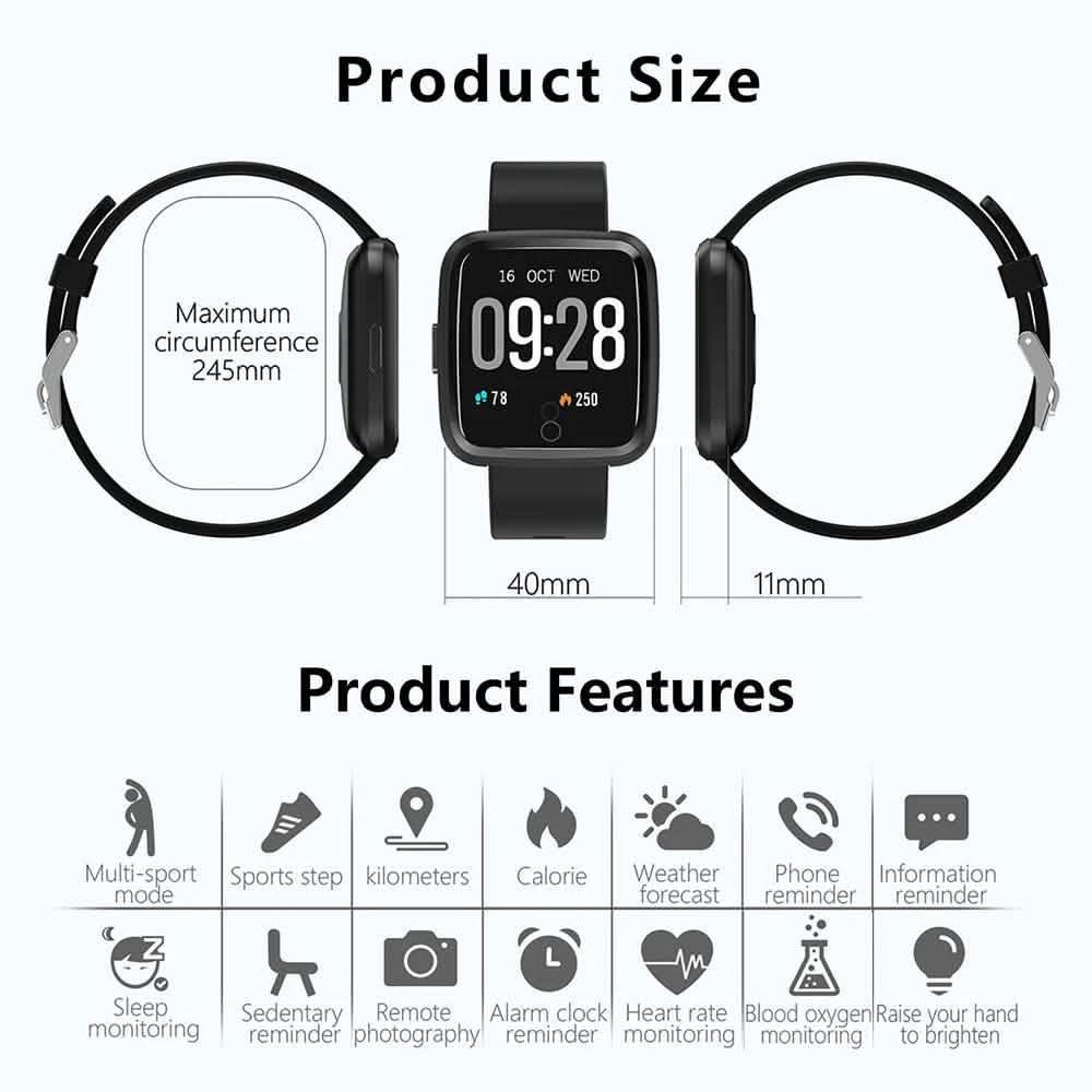 Wasserdichte Touchscreen-Uhr Herzfrequenz-Sport-Fitness-Tracker