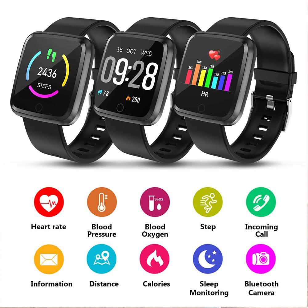 Wasserdichte Touchscreen-Uhr Herzfrequenz-Sport-Fitness-Tracker