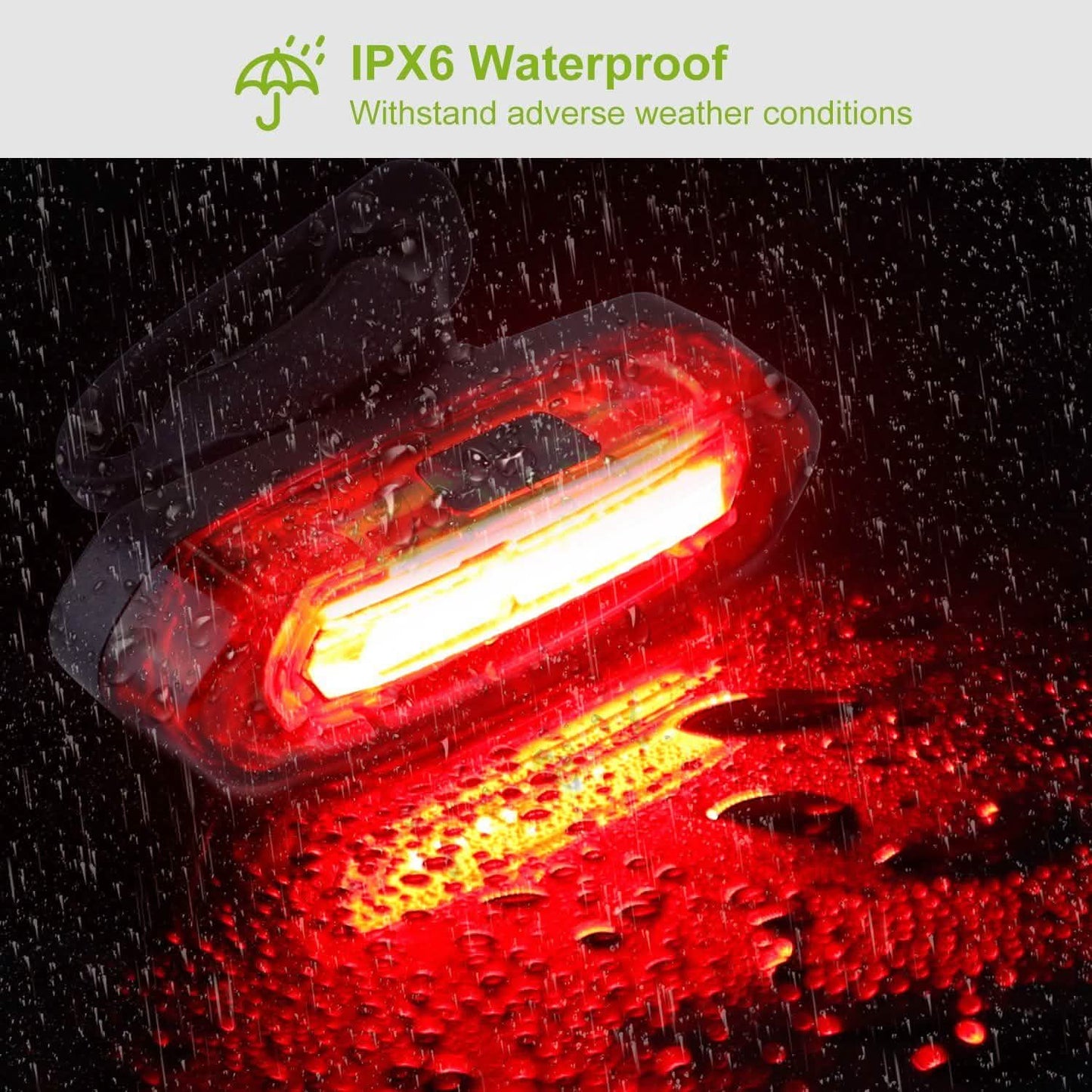 Wasserdichte, USB-wiederaufladbare LED-Fahrradwarnleuchte