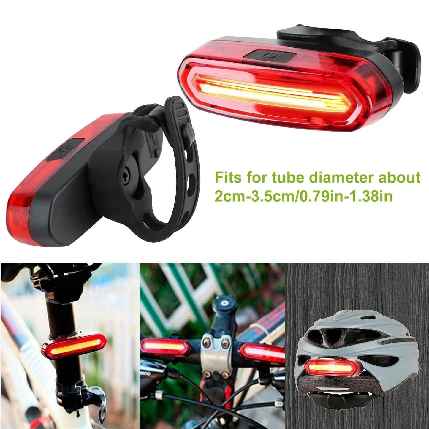 Wasserdichte, USB-wiederaufladbare LED-Fahrradwarnleuchte
