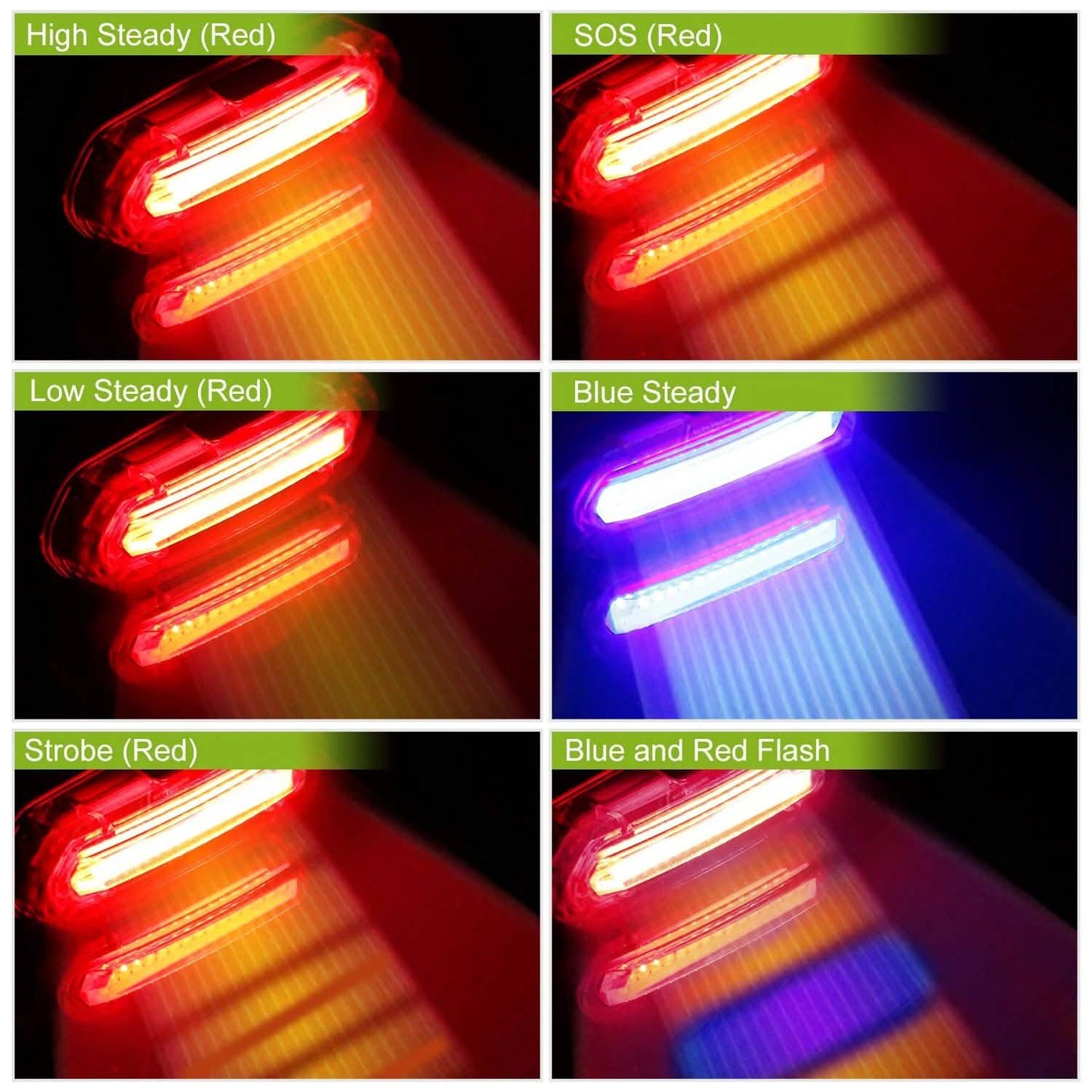 Wasserdichte, USB-wiederaufladbare LED-Fahrradwarnleuchte