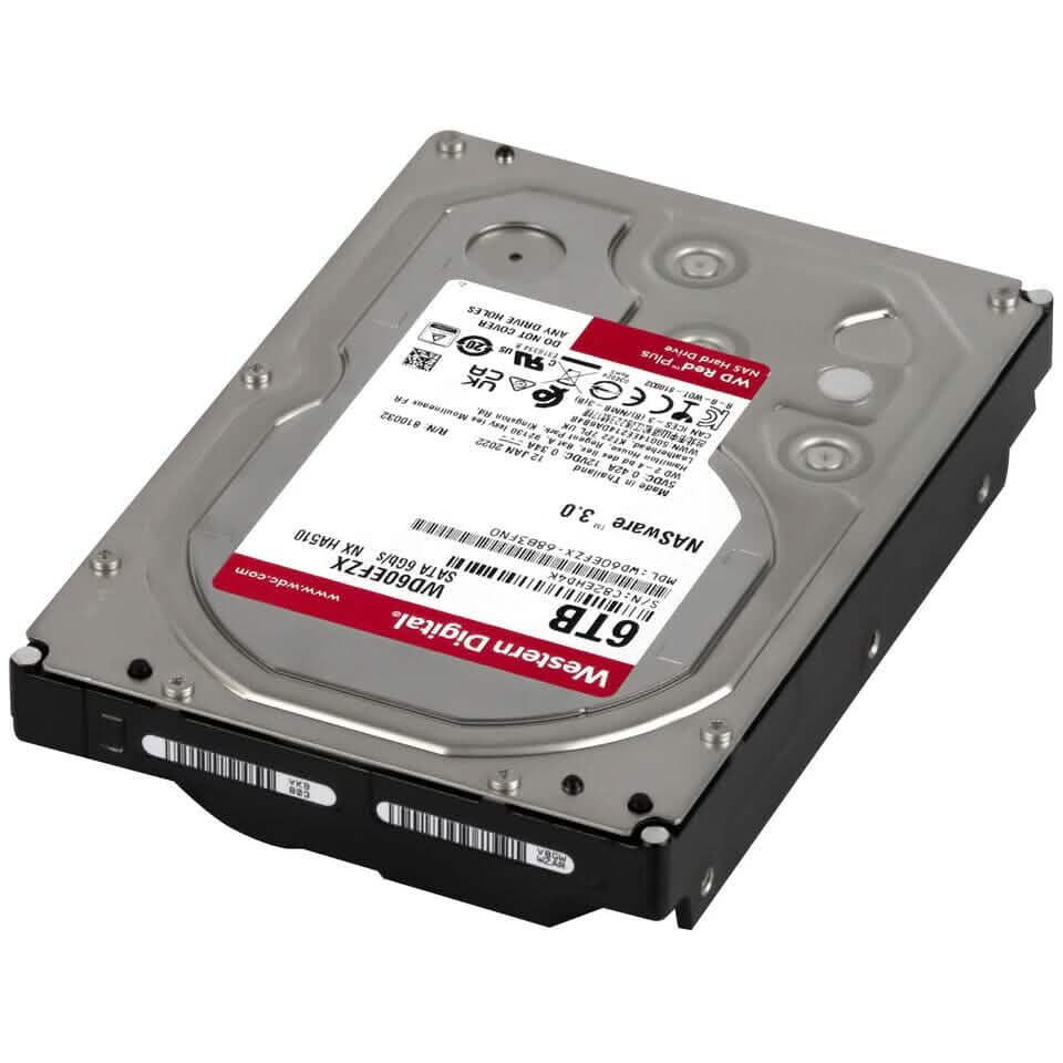 Western Digital Red Plus 6 TB 5.4K 128 MB SATA III 3.5 Zoll WD60EFZX NX HA510 (Generalüberholt)
