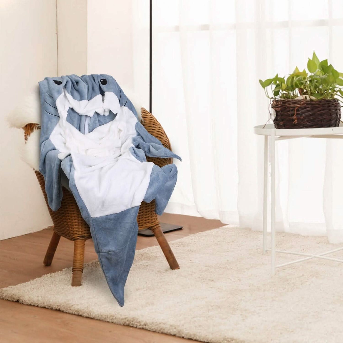 Tragbarer Hai-Schlafsack-Overall mit Reißverschluss