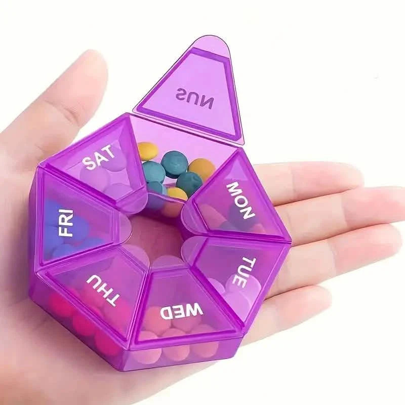 Wöchentliche Regenbogen-Pillendose - 7-Fächer verdickte Pillenaufbewahrungsbox