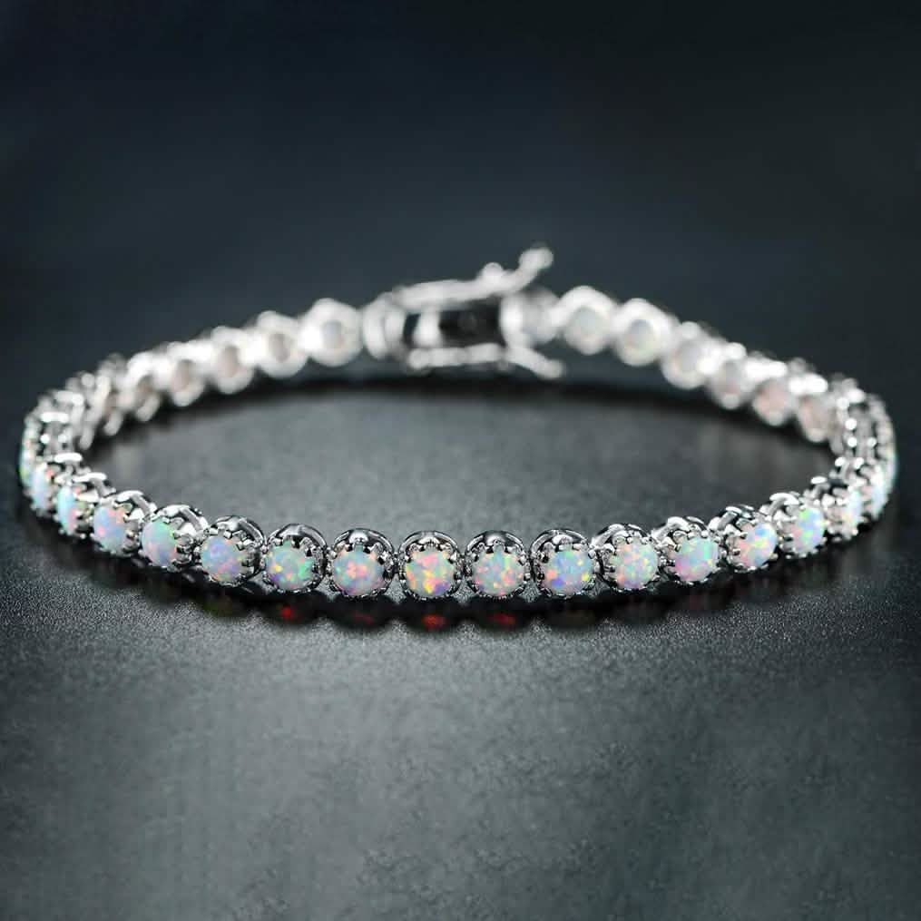 Weißer Feueropal Tennisarmband