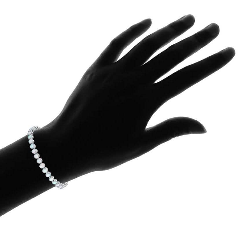 Weißer Feueropal Tennisarmband