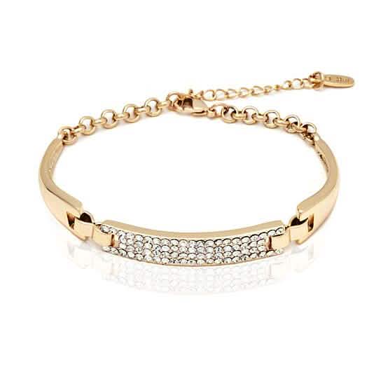 Weißes Swarovski Elements Block Armband