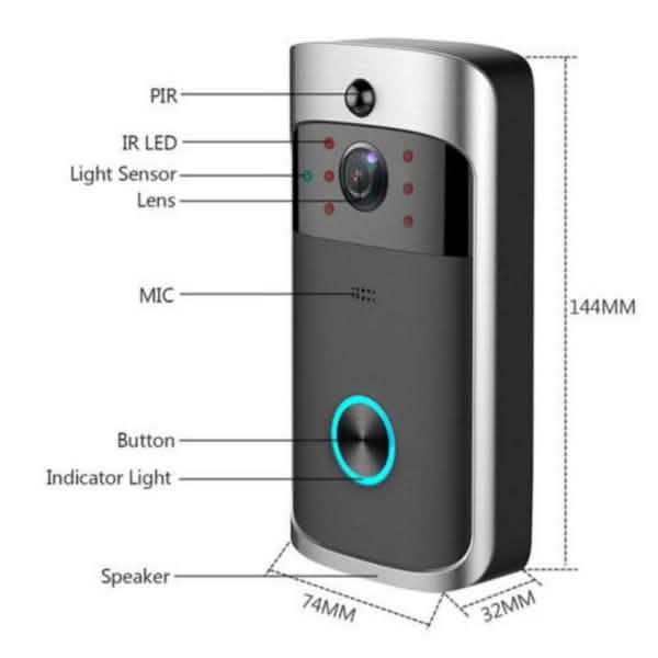 WLAN Video Türklingel Gegensprechanlage Smart PIR Türklingel Überwachungskamera HD