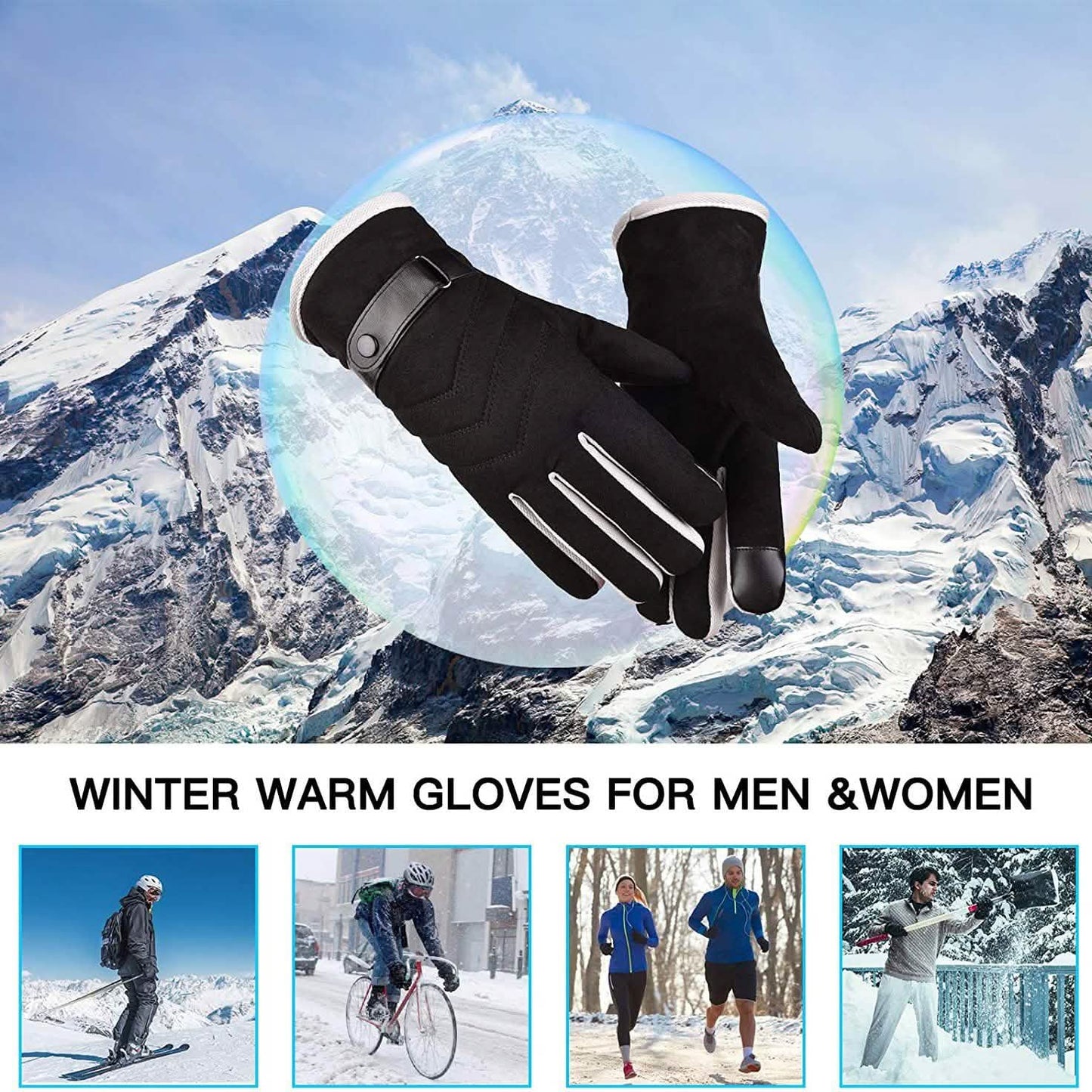 Winddichte Thermohandschuhe für kaltes Wetter Rutschfeste Handschuhe